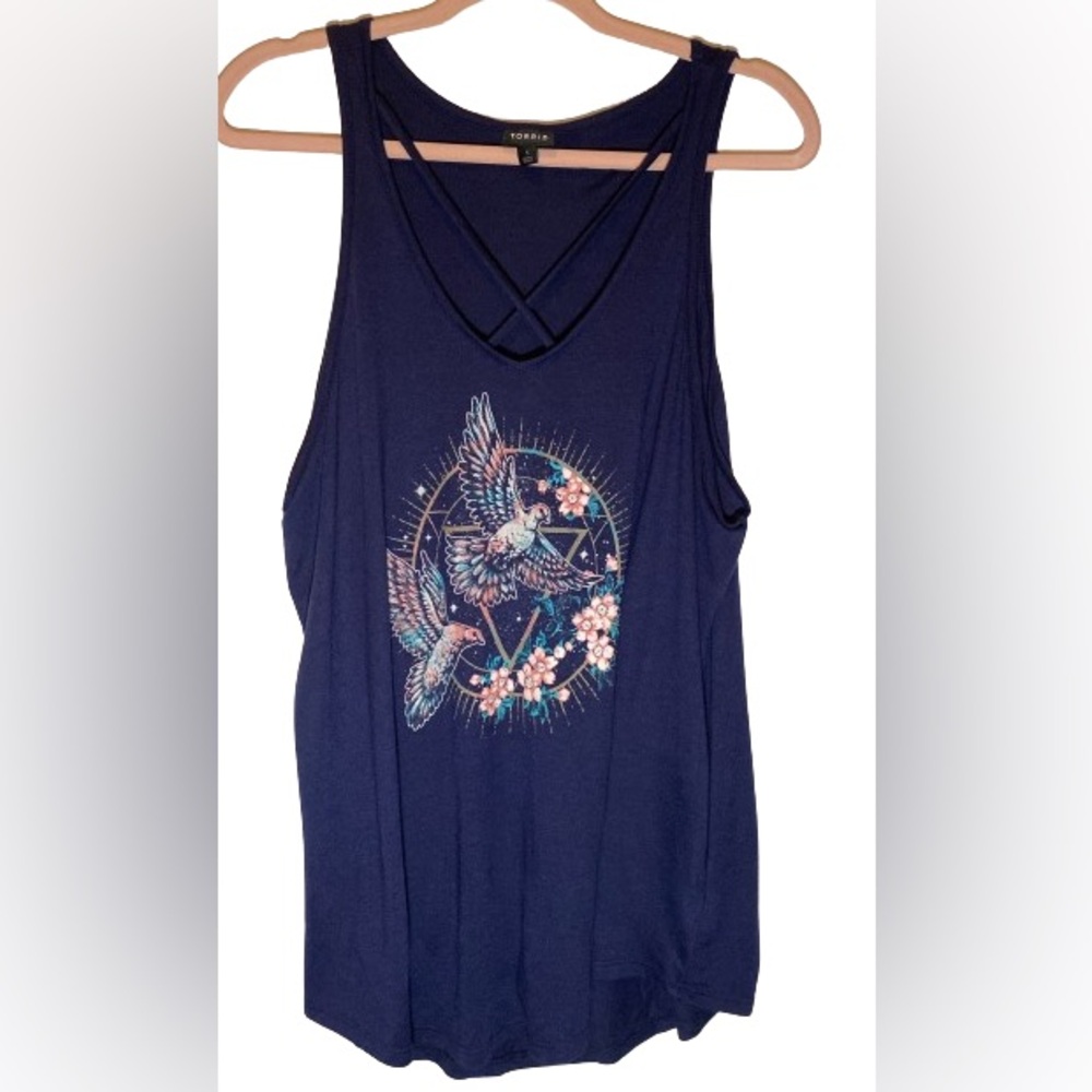 Torrid Navy Strappy Night Dove Tank 1x